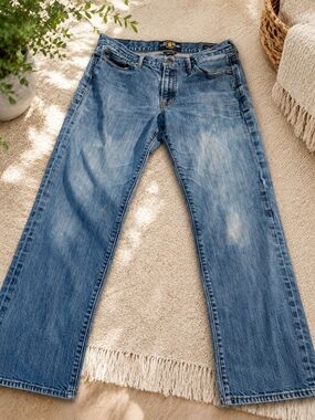 Lucky Brand 361 Vintage Straight Jeans Men's 36x32 Medium Wash Distressed Faded